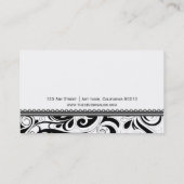 Modèle tourbillonnant noir élégant de carte de (Dos)