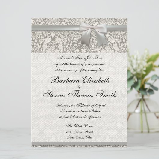 Modèle traditionnel Faire-part de mariage blanc (Debout devant)