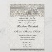 Modèle traditionnel Faire-part de mariage blanc (Devant / Derrière)