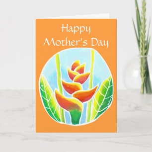Modèle tropical de carte de MothersDay de fleur de