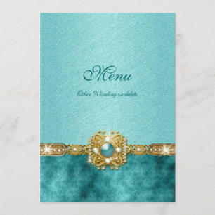 modèle turquoise d'anniversaire de mariage damassé