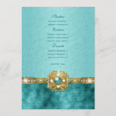 modèle turquoise d'anniversaire de mariage damassé (Dos)