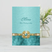 modèle turquoise d'anniversaire de mariage damassé (Debout devant)