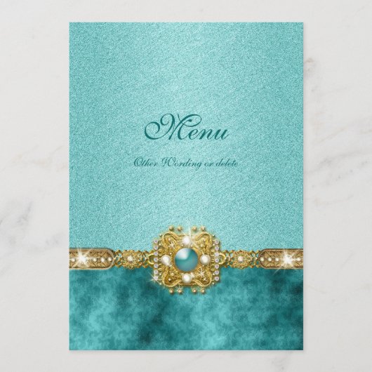 modèle turquoise d'anniversaire de mariage damassé (Devant)