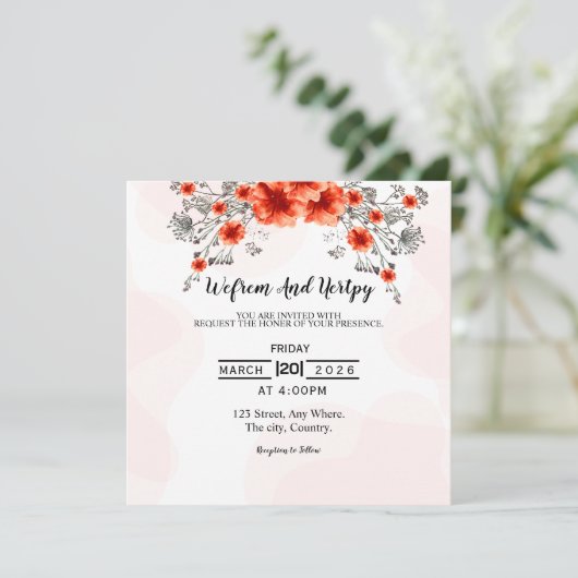 Modèle vectoriel de conception de carte faire-part (Debout devant)