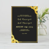 Modèle vectoriel de la carte d'invitation Gold Lux (Debout devant)