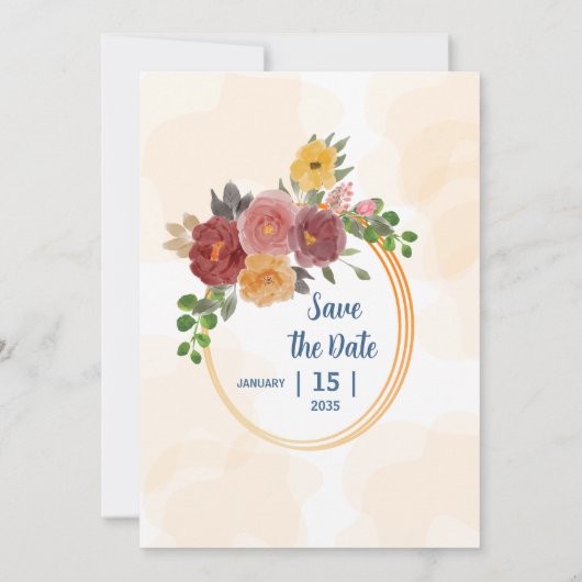 Modèle vectoriel de la carte mariage naturel Invit (Dos)