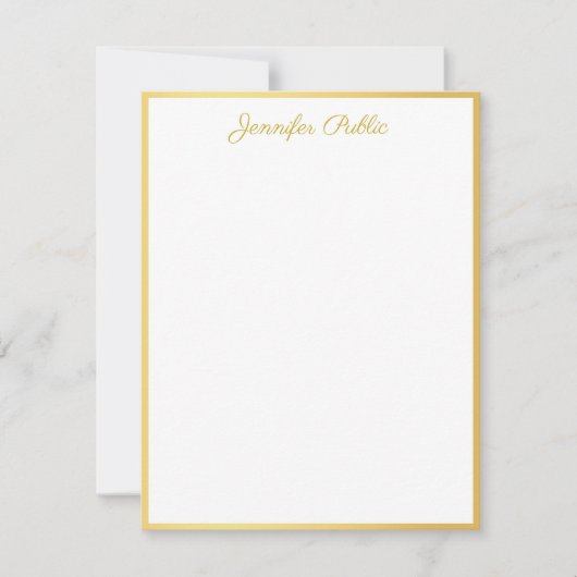 Modèle vertical de script de main d'or personnalis (Devant)