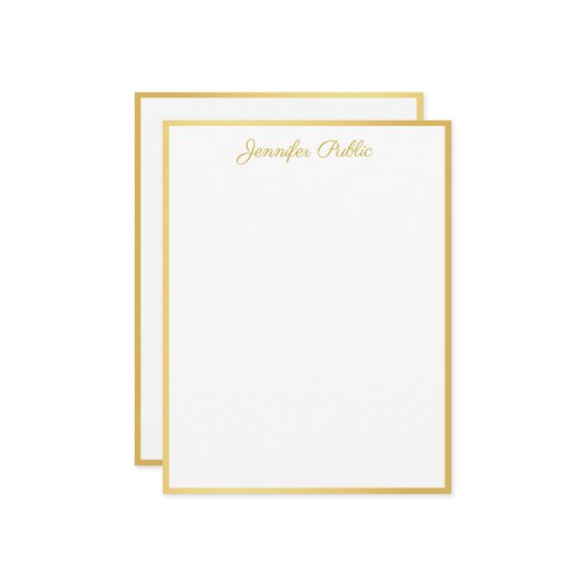 Modèle vertical de script de main d'or personnalis (Devant/Arrière en situation)