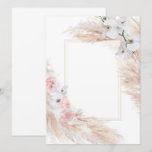 Modèle vierge Invitation florale / Enregistrer la  (Devant / Derrière)