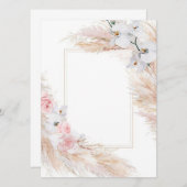 Modèle vierge Invitation florale/Enregistrez la da (Devant / Derrière)