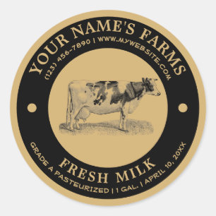 Modèle vintage Étiquette de lait frais