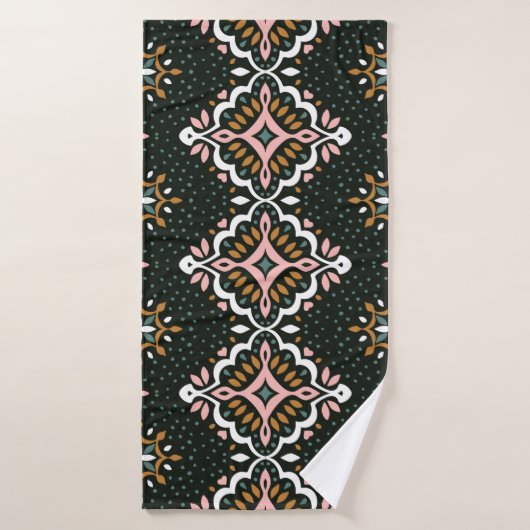 Modèle Vintage oriental damassé. La poterie Talave (Serviette de bain)
