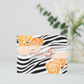Modèle Zebra + roses orange Numéro de table PostCa (Debout devant)