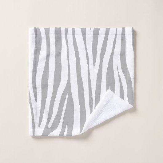 Modèle zèbre blanc et gris clair, design moderne (Gant de toilette)