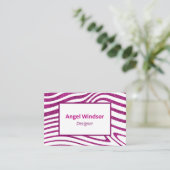 Modèle Zèbre moderne Carte de visite élégant (Debout devant)