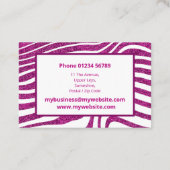 Modèle Zèbre moderne Carte de visite élégant (Dos)