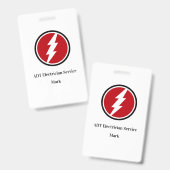 Modèles de badges d'identité d'électricien (Avant & arrière)