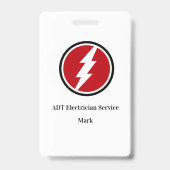 Modèles de badges d'identité d'électricien (Arrière)
