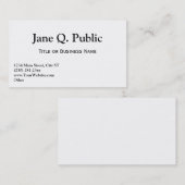 Modèles de carte de visite (Devant / Derrière)