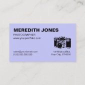 Modèles de carte de visite de photographe (Dos)