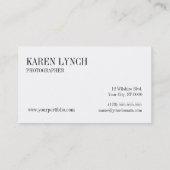 Modèles de carte de visite de photographe (Dos)