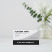 Modèles de carte de visite gris et blanc noir (Debout devant)