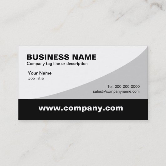 Modèles de carte de visite gris et blanc noir (Devant)