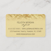 Modèles de carte de visite monogramme or de luxe (Dos)