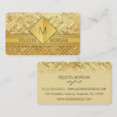 Modèles de carte de visite monogramme or de luxe (Devant / Derrière)