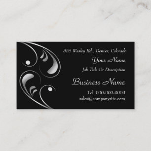 Modèles de cartes de visite à motif Silver Swirl