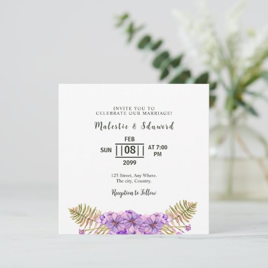 Modèles De Conception De Cartes D'Invitation Fleur (Debout devant)