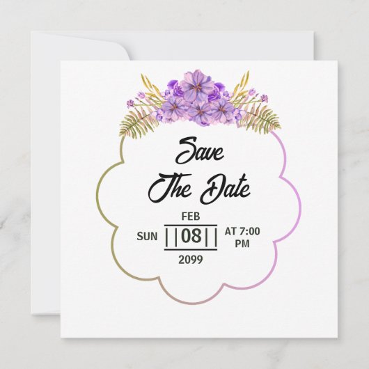 Modèles De Conception De Cartes D'Invitation Fleur (Dos)