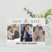 Modèles de photo de save the date de script modern (Debout devant)