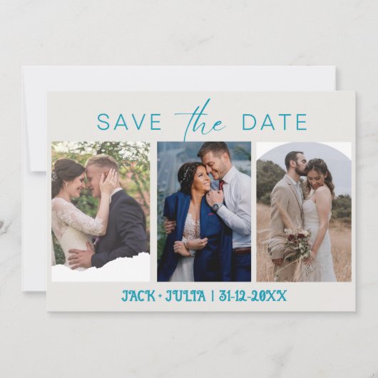 Modèles de photo de save the date de script modern (Devant)
