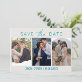 Modèles de photo de save the date de script modern (Debout devant)