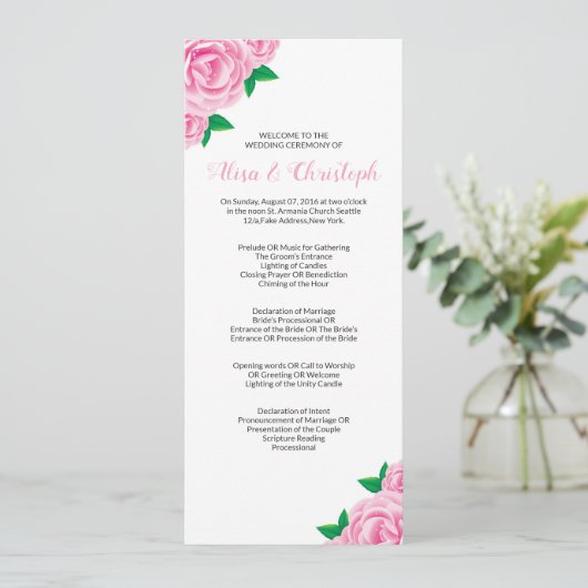 Modèles de programme de mariage pour cérémonie (Debout devant)