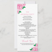 Modèles de programme de mariage pour cérémonie (Dos)