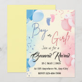 Modèles d'invitations pour une fête de révélation  (Devant / Derrière)