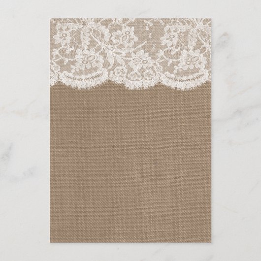 Modèles du menu Burlap & Lace Collection (Dos)
