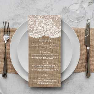 Modèles du menu Burlap & Lace Collection