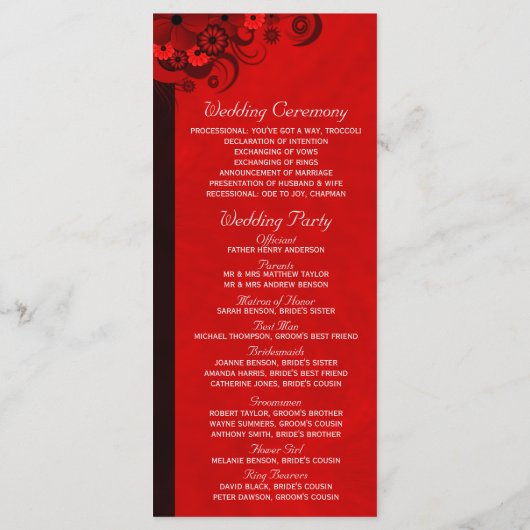 Modèles du programme de mariage floral blanc et ro (Dos)