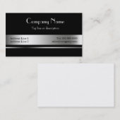 Modèles métalliques de noir et de carte de visite (Devant / Derrière)