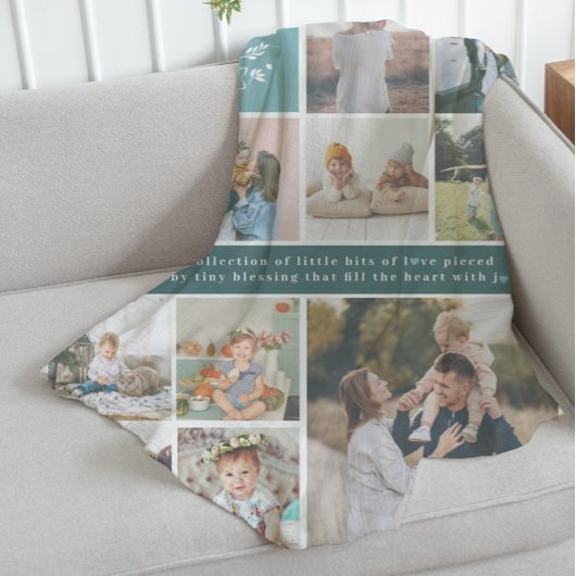 Modelformulier familienaam | 15 Foto-collage Fleece Deken