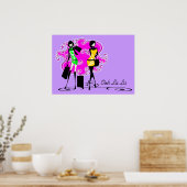 Modellen die paarse roze meisjes kopen poster (Keuken)