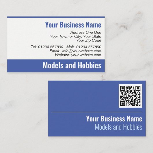 Modellen en Hobbies QR-code Visitekaartje (Voorkant / Achterkant)