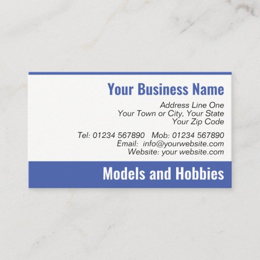Modellen en Hobbies QR-code Visitekaartje (Voorkant)