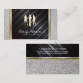 Modellen / Metallic & Witte Leer / Gouden Afwerkin Visitekaartje (Voorkant / Achterkant)