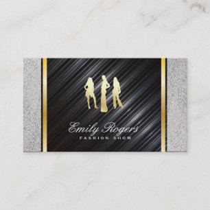 Modellen / Metallic & Witte Leer / Gouden Afwerkin Visitekaartje