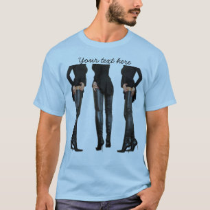 Modellen van de Laars van de dij de Hoge T-shirt